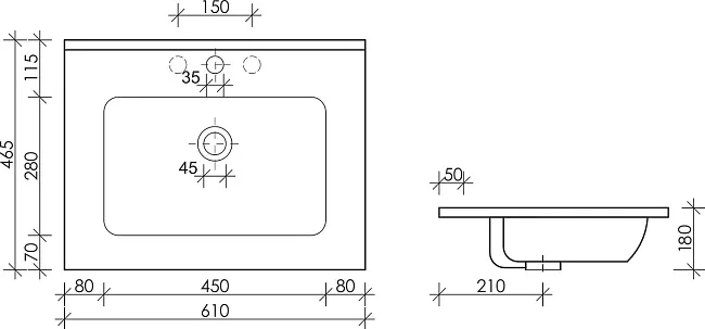Мебельная раковина Ceramicanova Element CN7001 60 Sancos — Оригинал