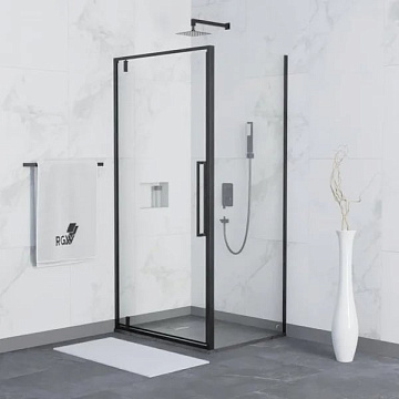 Душевой уголок RGW Stilvoll SV-02B+80 см (79-82)x80x200 профиль черный матовый, стекло прозрачное