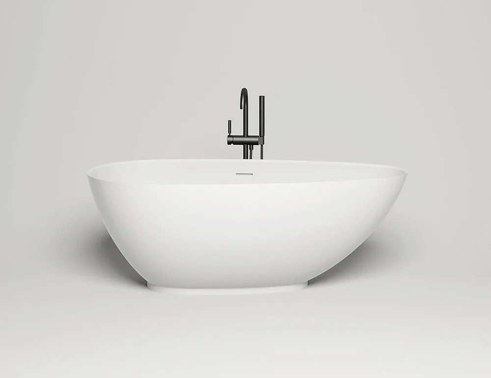 Ванна из искусственного камня Salini Paola S-Sense 160x75 см, отдельностоящая, белая, овальная, со с Sancos — официальный сайт