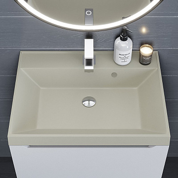 Мебельная раковина Uperwood Classic Quartz 291030014 60 см, матовая бежевая, лен