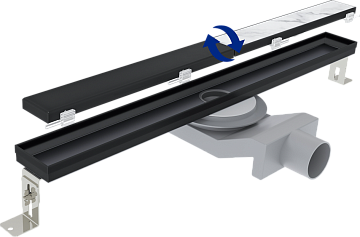 Душевой трап (лоток) Plumberia Selection PSL Linear 60 см, черный матовый