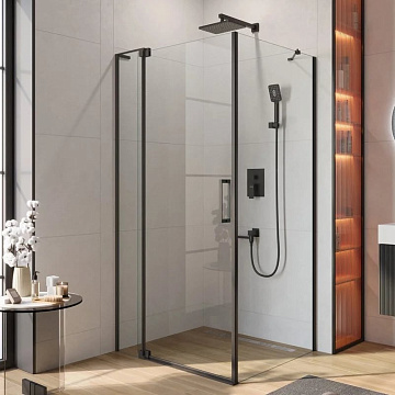Душевой уголок Cezares Slider AH 1 90-90/100 C Nero профиль черный, стекло прозрачное