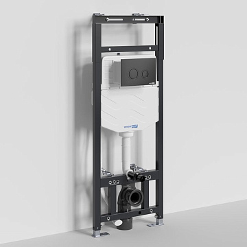 Система инсталляции для унитазов Wasserkraft Alme 15TLT.010.ME.MB01, с кнопкой смыва матовой черной