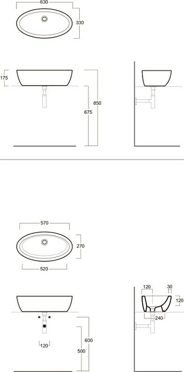 Накладная раковина Simas LFTSpazio LFT64 63 см