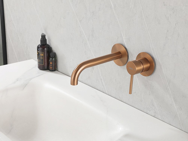 Смеситель ABBER Wasser Kreis AF8112MRG для раковины скрытого монтажа, розовое золото матовое