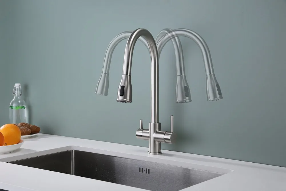 Смеситель для кухни Paulmark Lange 214212-NI никель Sancos — официальный сайт