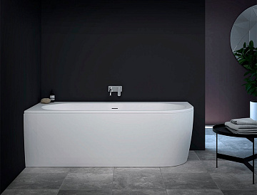 Акриловая ванна Cezares Slim 180x80 см, левая, SLIM CORNER-180-80-60-L-W37-SET