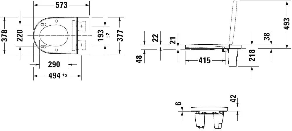 Крышка-сиденье Duravit SensoWash 612001012000310 c функцией биде Sancos — официальный сайт