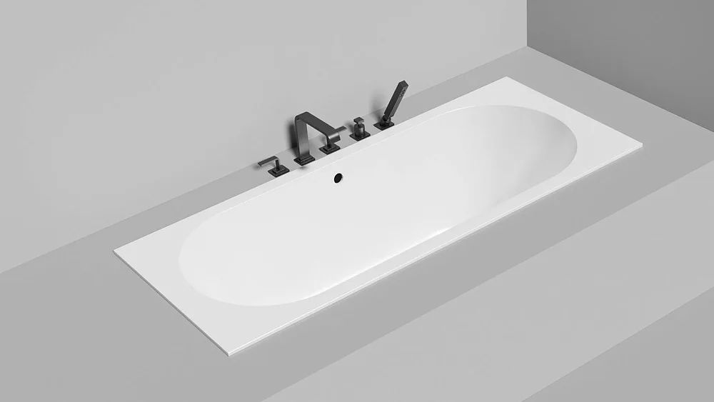 Ванна из искусственного камня Salini Ornella Axis S-Sense 170x75 см, встраиваемая, матовая белая, на Sancos — официальный сайт