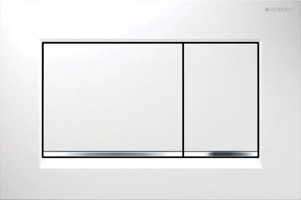 Кнопка смыва Geberit Sigma 30 115.883.KJ.1 белая, хром глянцевый Sancos — официальный сайт