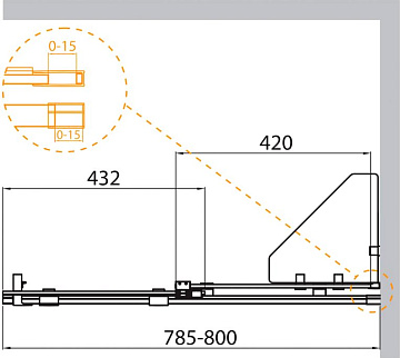 Душевая перегородка Cezares Stream BF-1-80-C-Cr профиль хром, стекло прозрачное