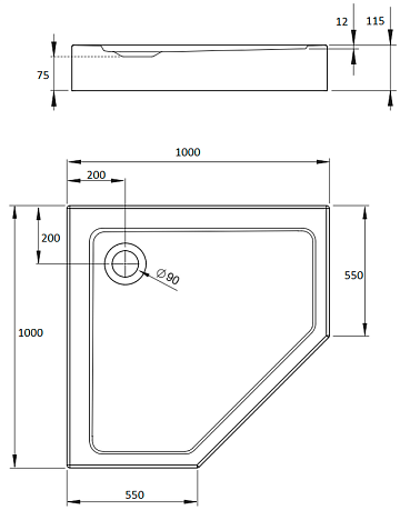 Поддон для душа Radaway Doros PT Compact 100x100