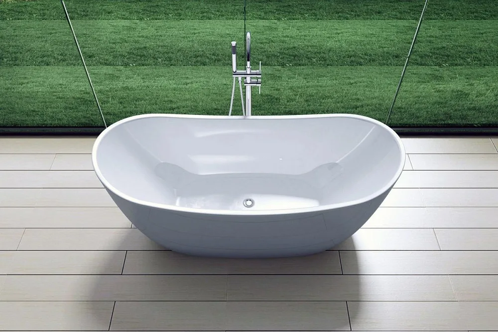 Акриловая ванна Art&Max AM-502-1800-780 180x80 см, отдельностоящая, белая, овальная, с каркасом Sancos — официальный сайт