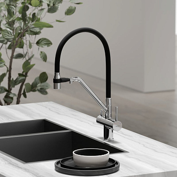 Смеситель для кухни Sancos Dora SC4003CH с гибким изливом, хром