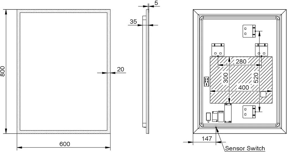 Зеркало Esbano ESMI2632HD Sancos — официальный сайт