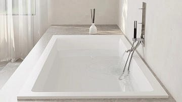 Ванна из искусственного камня Salini Cascata Kit S-Stone 170x75 см, встраиваемая, матовая белая, на 