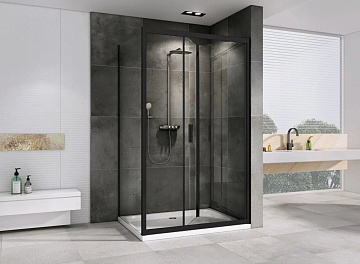 Душевой уголок Abber Sonnenstrand AG07120B-S80B 120x80, профиль черный, стекло прозрачное