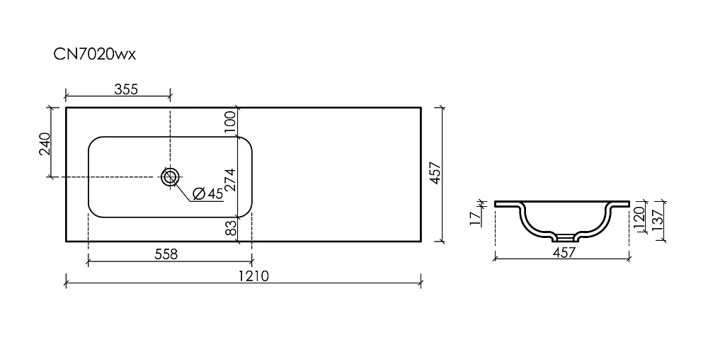 Мебельная раковина Ceramicanova Grace CN7020wx белый Sancos — официальный сайт