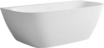 Ванна из искусственного камня Salini Sofia Wall 180x85 см, пристенная, матовая белая, со сливом-пере