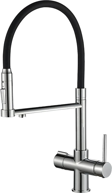 Смеситель для кухни Steel Hammer SH 2003 CR хром, с гибким изливом