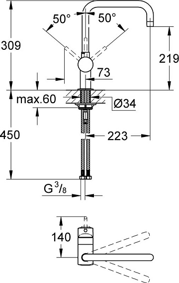 Смеситель для кухни Grohe Minta 32488000