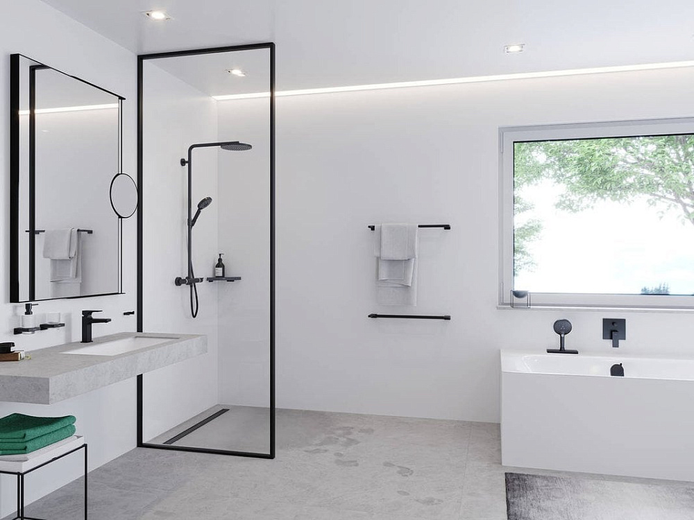 Полотенцедержатель Hansgrohe AddStoris 41747670 матовый черный