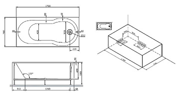Акриловая ванна AM.PM X-Joy 170x70 см, W88A-170-070W-A