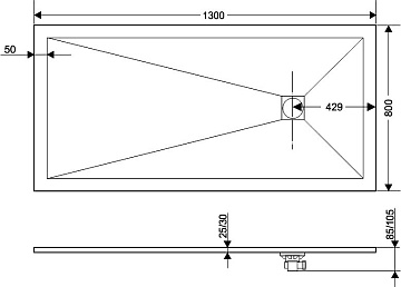 Поддон для душа RGW Stone Tray ST-0138W 80х130