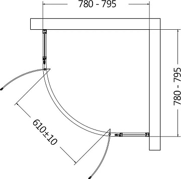 Душевой уголок AQUAme AQM7101-8 80х80, профиль хром