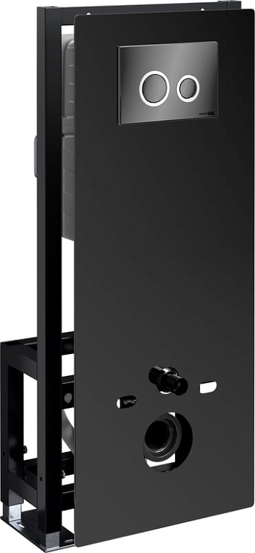 Система инсталляции для унитазов Wasserkraft Glan 66TLT.010.ME.BL.PB01, с кнопкой смыва черной