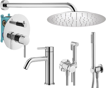 Комплект для ванной Plumberia Selection Ixo KITZXO18CR53 С ВНУТРЕННЕЙ ЧАСТЬЮ, хром