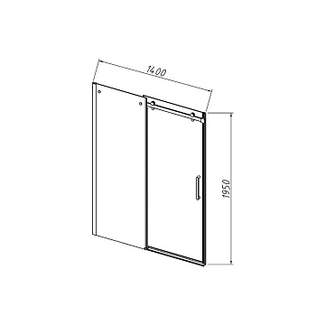 Душевая дверь в нишу Vincea Como-N VDS-4CN140CGB 140 см, профиль черный матовый, стекло тонированное