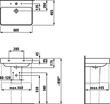 Раковина Laufen Pro S 8.1096.3.000.104.1 60 см