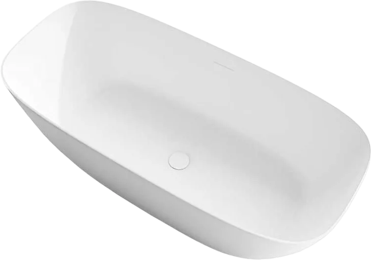 Ванна из искусственного камня Vincea VBT-6S02MW 170x75 см, отдельностоящая, матовая белая, овальная, Sancos — Оригинал