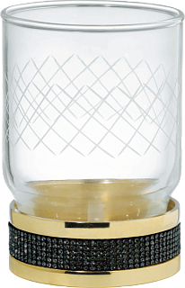 Стакан Boheme Royal Cristal Black Gold настольный