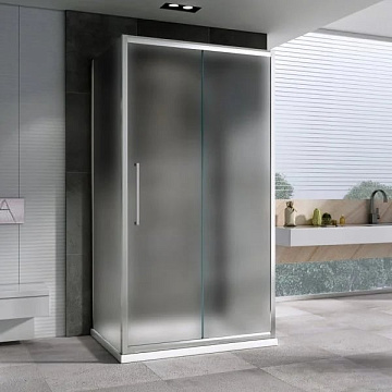 Душевой уголок Abber Schwarzer Diamant AG30150MH-S85M-S85M 150x85, профиль хром, стекло матовое