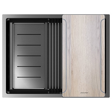 Мойка кухонная Paulmark Next-Multi Sink 58 UNI PM785845-GM вороненая сталь