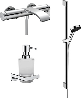Смеситель для ванны с душем Hansgrohe Vivenis 75420000, + Душевой гарнитур 24170000 + Дозатор 417450