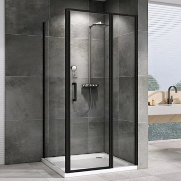 Душевой уголок Abber Sonnenstrand AG04120BS-S90B 120x90, профиль черный, стекло прозрачное