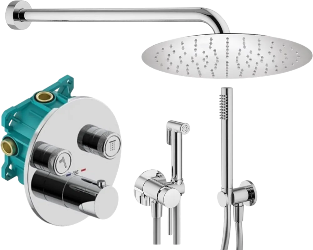 Комплект для ванной Plumberia Selection PSBOX KITZPSB02CR С ВНУТРЕННЕЙ ЧАСТЬЮ, хром Sancos — официальный сайт