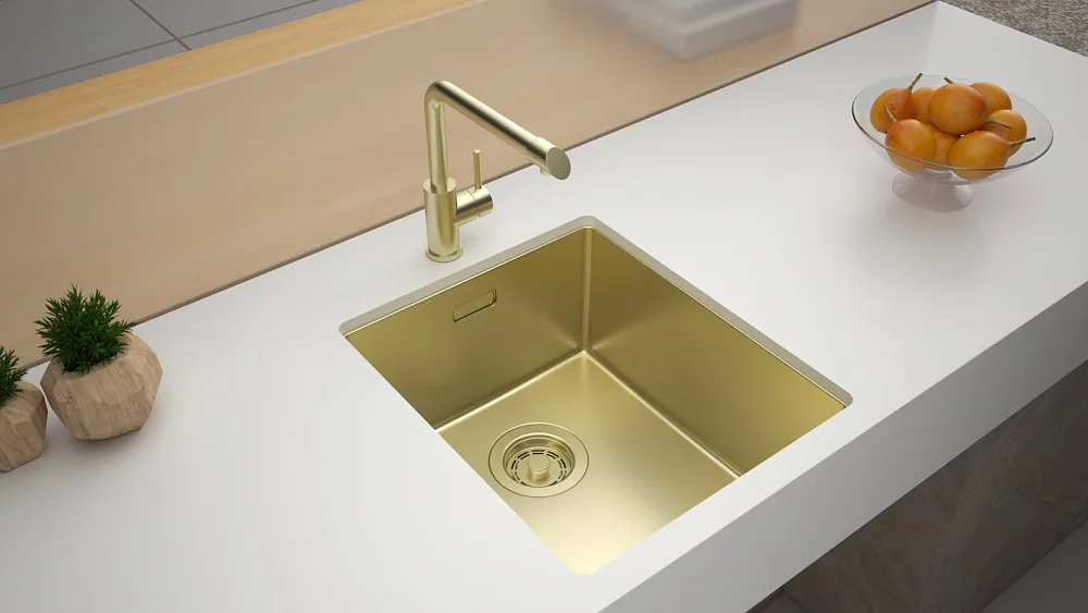 Мойка кухонная Paulmark Lassan LA38-LG светлое золото Sancos — официальный сайт
