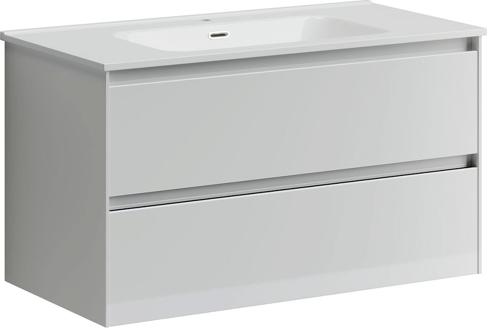 Тумба под раковину Sancos Cento 90 подвесная белый глянец, CN90W