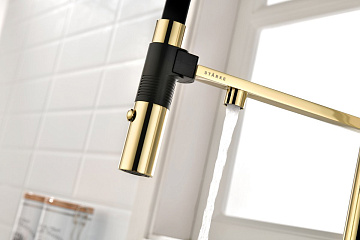 Смеситель для кухни Paulmark Gravity Gr213888-G, золото