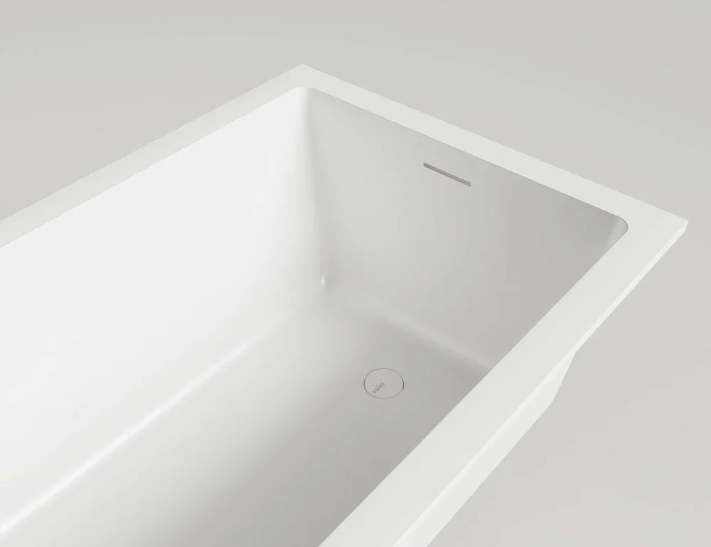 Ванна из искусственного камня Salini Cascata Kit S-Stone 180x80 см, встраиваемая, матовая белая, на  Sancos — официальный сайт