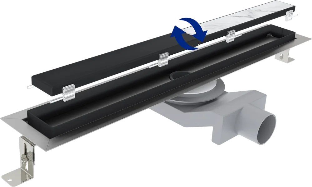 Душевой трап (лоток) Plumberia Selection PST In-Tile 60 см, черный матовый Sancos — официальный сайт