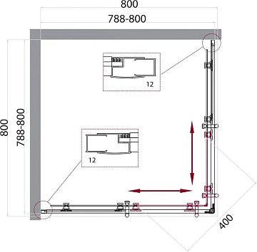 Душевой уголок BelBagno Uno 195 A 2 80 C Cr стекло прозрачное
