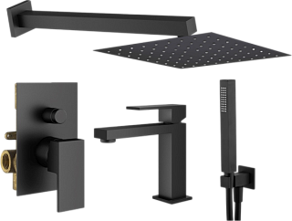 Комплект для ванной Plumberia Selection Tag KITTG15NO53 С ВНУТРЕННЕЙ ЧАСТЬЮ, черный матовый