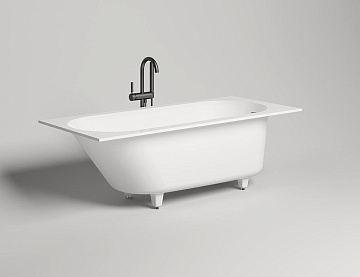 Ванна из искусственного камня Salini Ornella Kit S-Sense 170x75 см, встраиваемая, матовая белая, на 