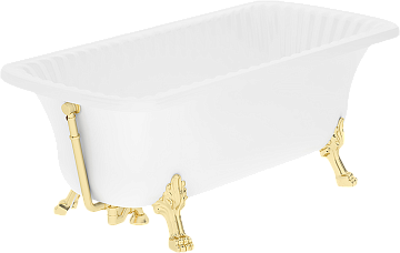 Ванна из искусственного камня Migliore Olivia 26924 175x80 см, левая, отдельностоящая, белая, с деко