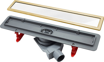Душевой трап (лоток) Pestan Confluo Premium White Glass Gold Line Confluo Premium White Glass Gold L